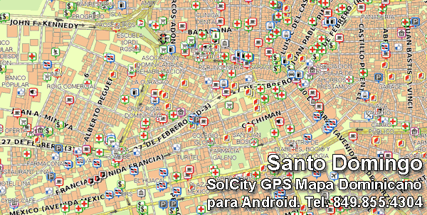 Mapa Santo Domingo (la capital de la Republica Dominicana)