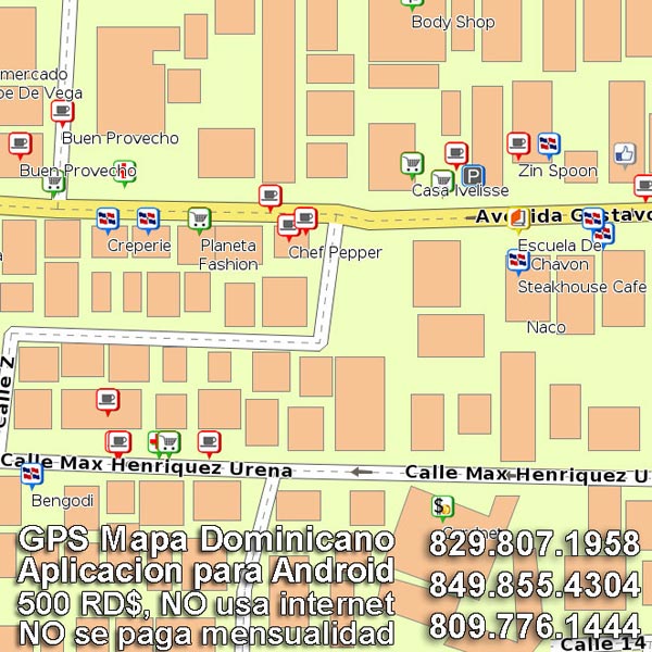 Navegador GPS con mapa de la Republica Dominicana preinstalado